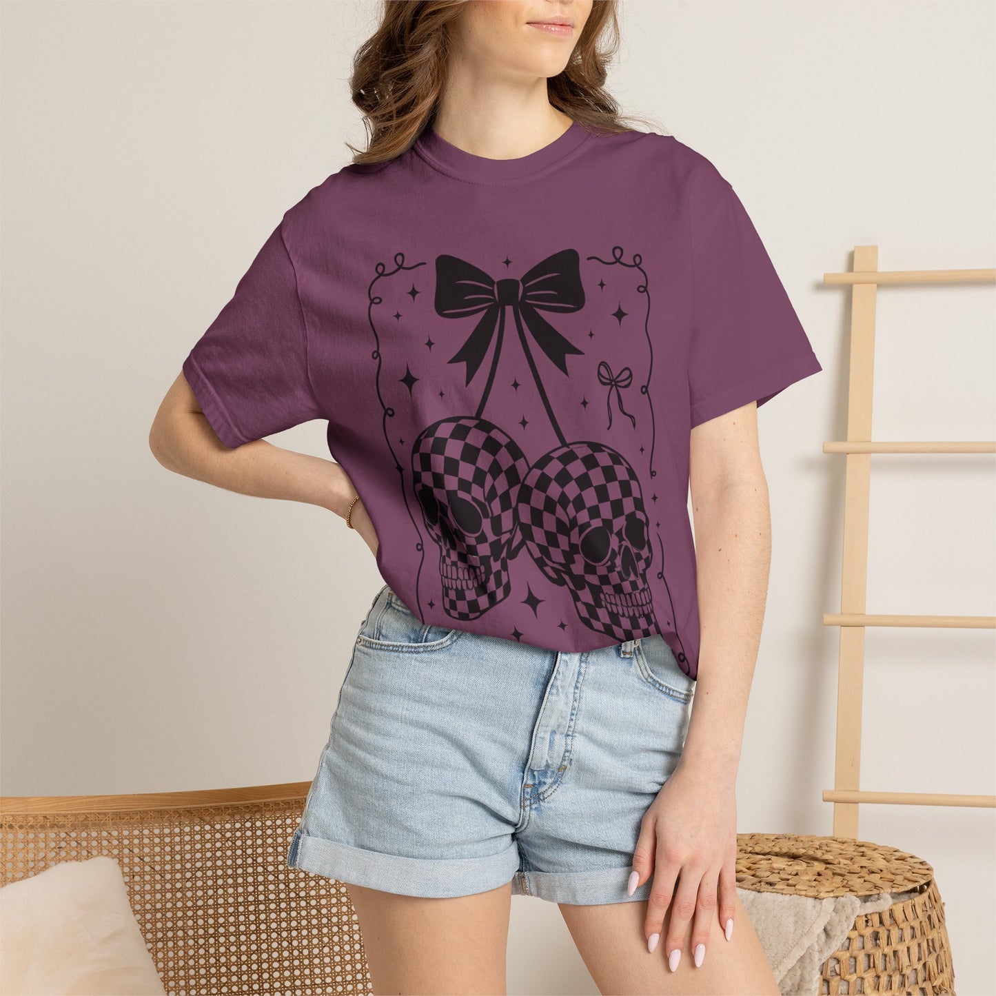 Skull Bow T-Shirt Comfort Color