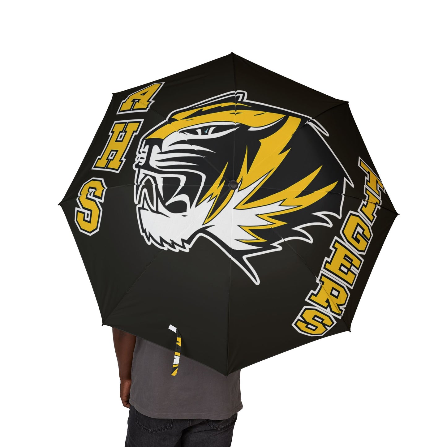 Tigers Sports Foldable Umbrella – Semi‑Automatic Team Logo Rain Shield