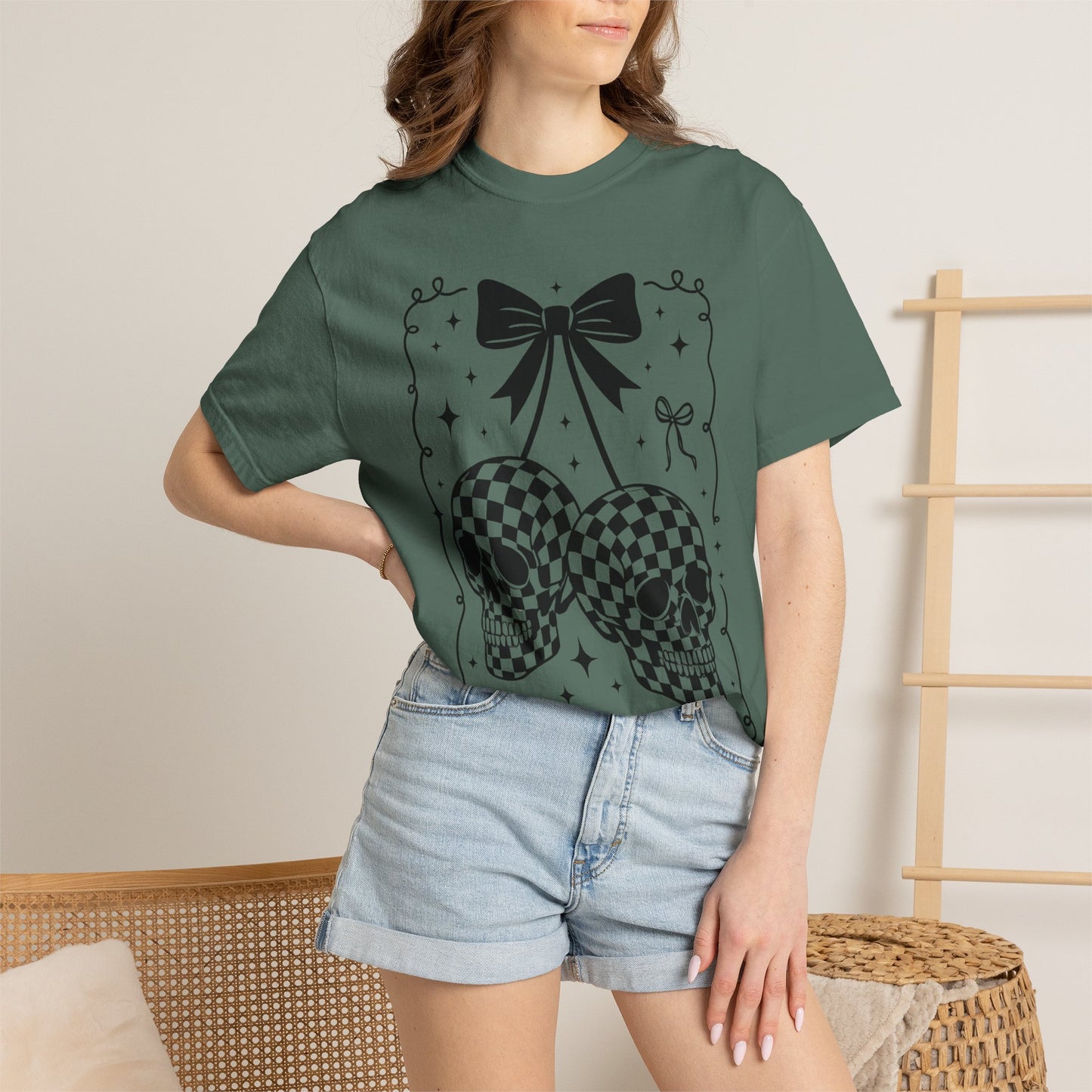 Skull Bow T-Shirt Comfort Color
