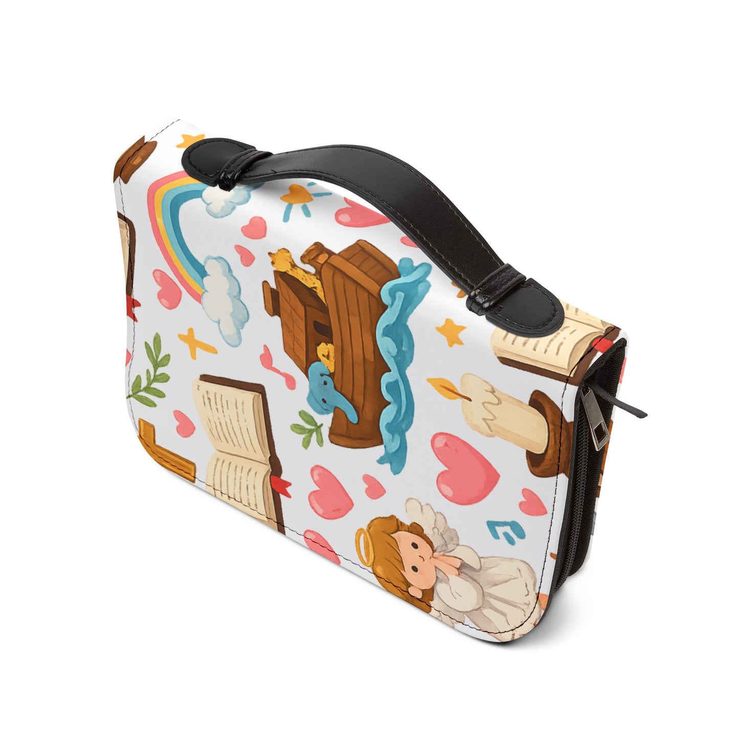Children's Christian Bible Cover — Cute Church, Dove & Noah Illustration
