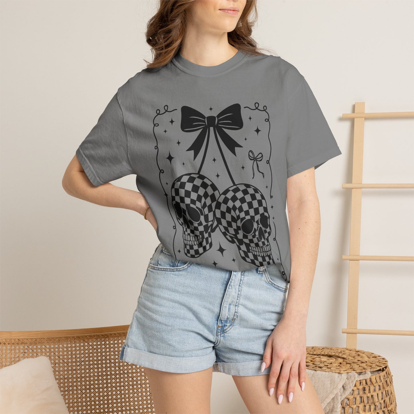 Skull Bow T-Shirt Comfort Color
