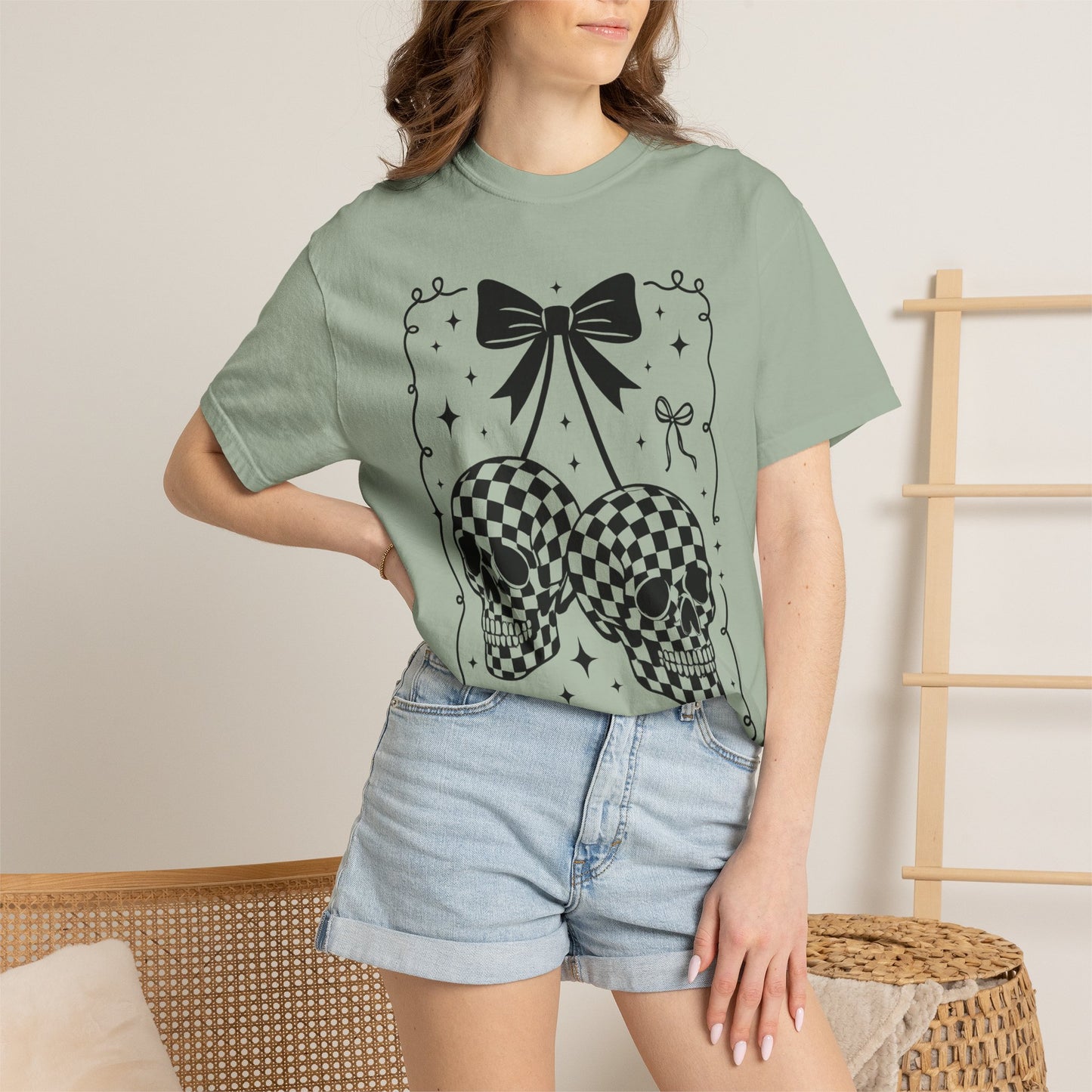 Skull Bow T-Shirt Comfort Color