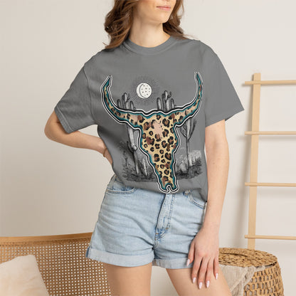 Desert Chic Leopard Longhorn T-Shirt