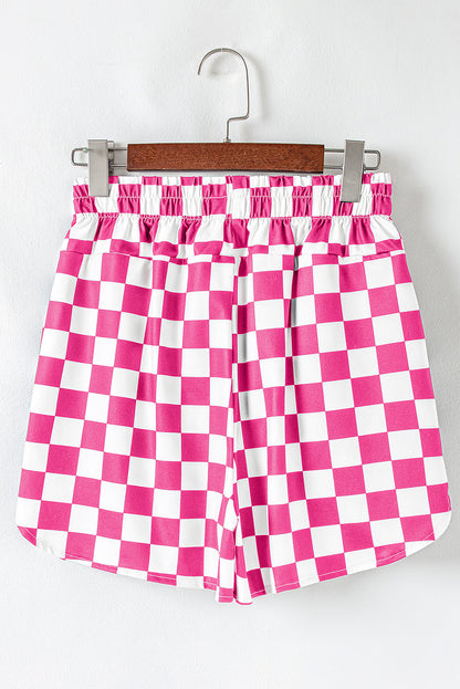 Black Checkered Print High Waist