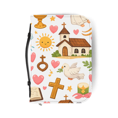 Children's Christian Bible Cover — Cute Church, Dove & Noah Illustration