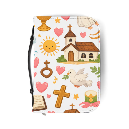 Children's Christian Bible Cover — Cute Church, Dove & Noah Illustration