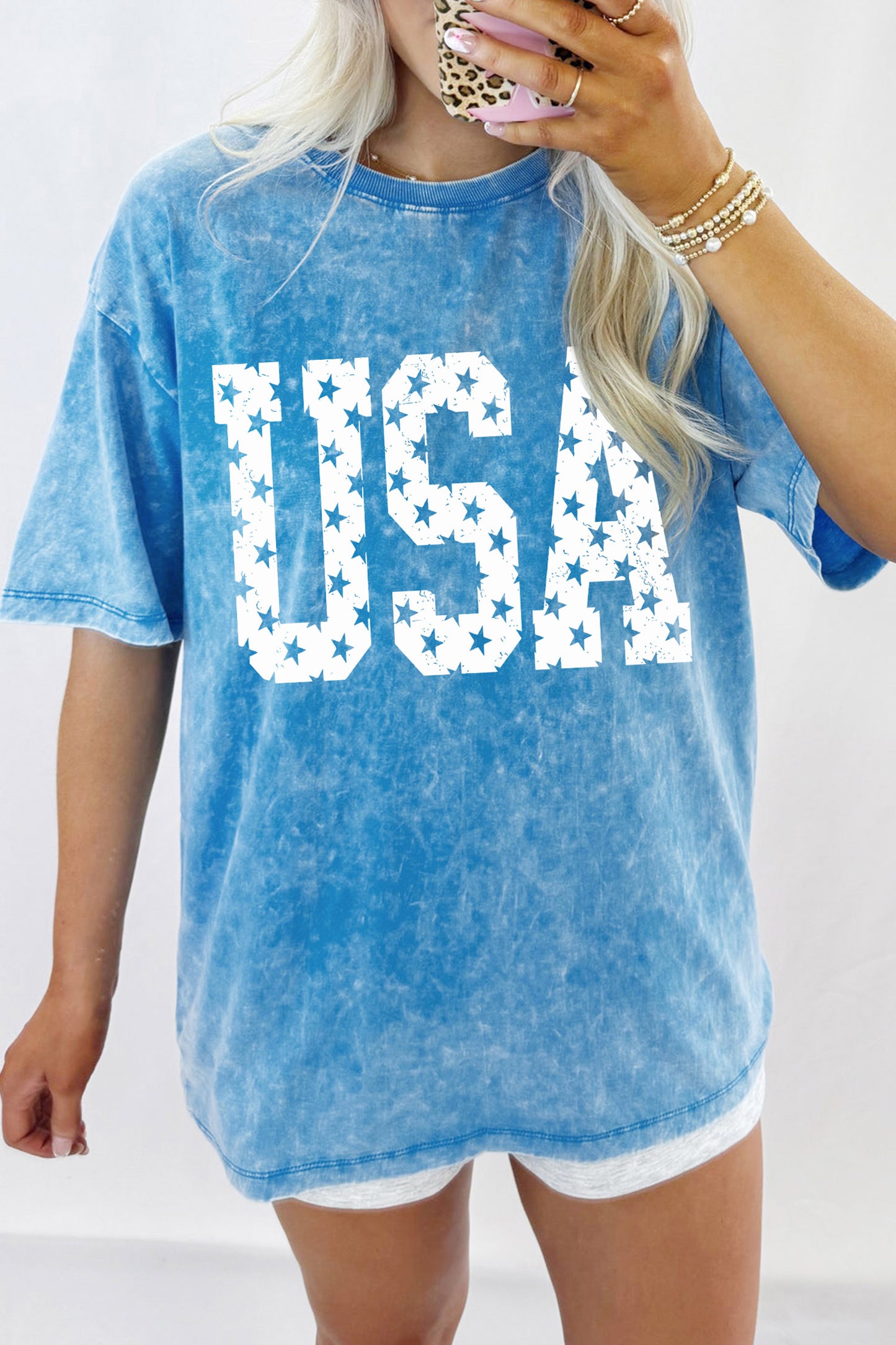 Blue USA graphic tee