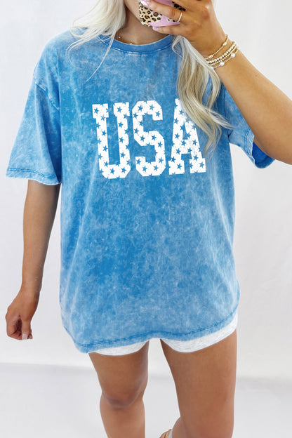 Blue USA graphic tee