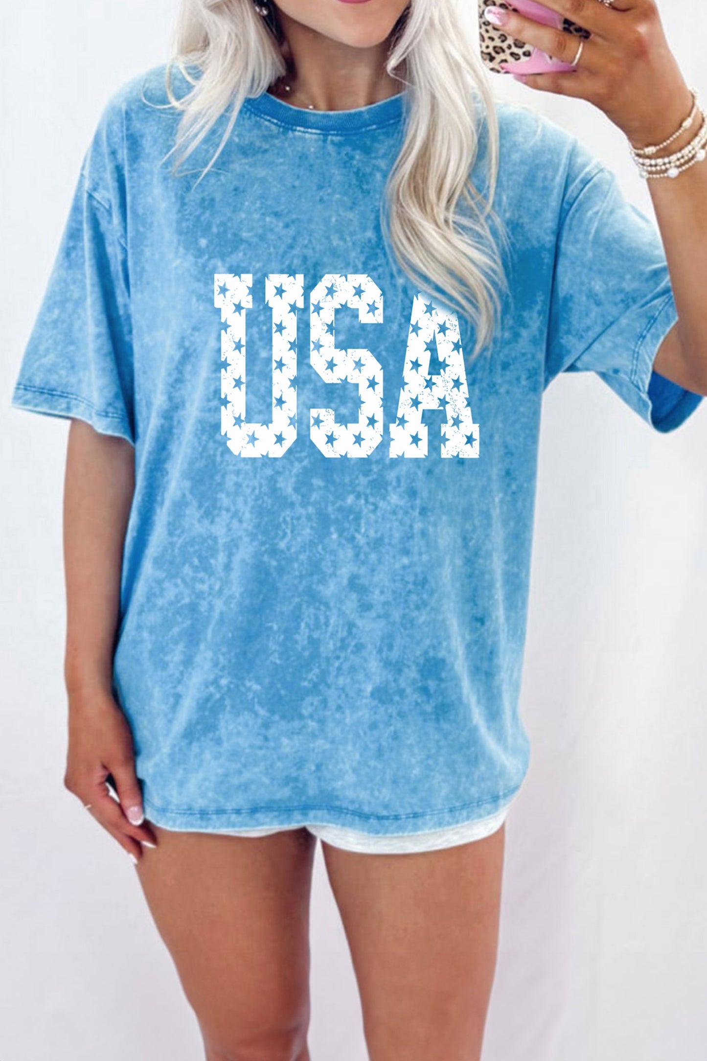Blue USA graphic tee