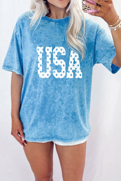 Blue USA graphic tee